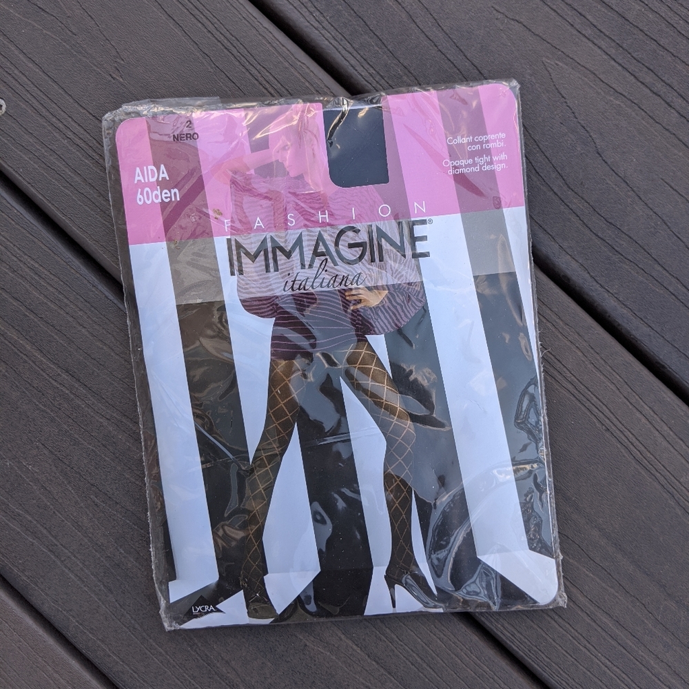 🆕Vintage 90s Immagine Italiana Opaque Tights - Picture 1 of 2